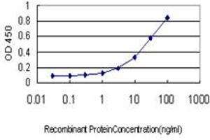 Detection limit for recombinant GST tagged ADRA1A is approximately 0. (alpha 1 Adrenergic Receptor antibody  (AA 1-27))