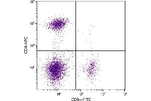 BALB/c mouse splenocytes were stained with Rat Anti-Mouse CD4-APC and Rat Anti-Mouse CD8α-FITC. (CD4 antibody  (APC))