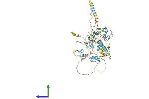 AlphaFold protein structure predicition of Human Recombinant ZNF579 Protein, UniprotID Q8NAF0 (ZNF579 Protein (AA 1-562) (His tag))