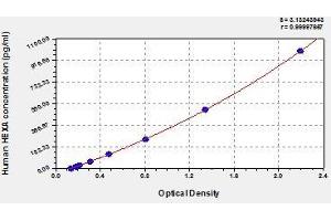 Typical standard curve (Hexosaminidase A ELISA Kit)