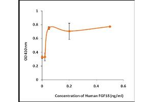 Activity Assay (AcA) image for Fibroblast Growth Factor 18 (FGF18) (Active) protein (ABIN5509477) (FGF18 Protein)