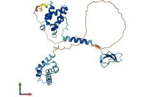 AlphaFold protein structure predicition of Mouse Recombinant Tcea3 Protein, UniprotID P23881