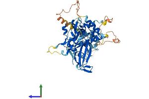 AlphaFold protein structure predicition of Human Recombinant USP3 Protein, UniprotID Q9Y6I4