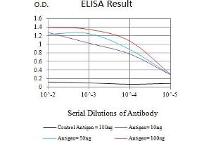 Black line: Control Antigen (100 ng),Purple line: Antigen (10 ng), Blue line: Antigen (50 ng), Red line:Antigen (100 ng) (Glypican 3 antibody  (AA 359-554))