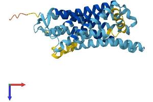 AlphaFold protein structure predicition of Human Recombinant OR5AK2 Protein, UniprotID Q8NH90 (OR5AK2 Protein (AA 1-309) (His tag))