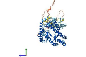 AlphaFold protein structure predicition of Mouse Recombinant TCAIM Protein, UniprotID Q66JZ4 (TCAIM Protein (AA 1-499) (His tag))