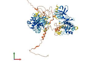 AlphaFold protein structure predicition of Human Recombinant RPS6KA4 Protein, UniprotID O75676 (MSK2 Protein (AA 1-772) (His tag))