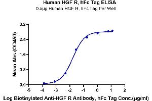 ELISA image for Met Proto-Oncogene (MET) (AA 25-932) protein (Fc Tag) (ABIN7275247)