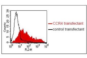 FACS analysis of BOSC23 cells using KH-4F5. (CCR4 antibody)