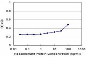 Detection limit for recombinant GST tagged TCEAL1 is approximately 3ng/ml as a capture antibody. (TCEAL1 antibody  (AA 1-100))