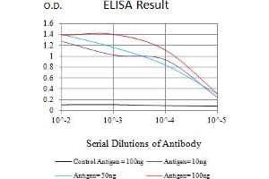Black line: Control Antigen (100 ng),Purple line: Antigen (10 ng), Blue line: Antigen (50 ng), Red line:Antigen (100 ng) (KDM2A antibody  (AA 1-150))