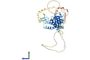 AlphaFold protein structure predicition of Mouse Recombinant Spred3 Protein, UniprotID Q6P6N5