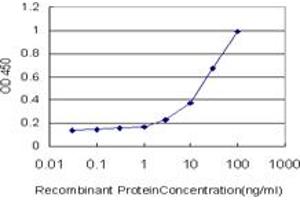 Detection limit for recombinant GST tagged SVIL is approximately 3ng/ml as a capture antibody. (Supervillin antibody  (AA 1679-1786))
