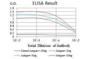 Black line: Control Antigen (100 ng), Purple line: Antigen(10 ng), Blue line: Antigen (50 ng), Red line: Antigen (100 ng), (NEDD8 antibody)