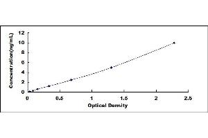 Typical standard curve (Glutathione Synthetase ELISA Kit)