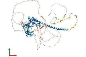 AlphaFold protein structure predicition of Human Recombinant MAP3K11 Protein, UniprotID Q16584