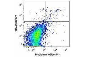 Flow Cytometry (FACS) image for FITC Annexin V Apoptosis Detection Kit with PI (ABIN2669213) (FITC Annexin V Apoptosis Detection Kit with PI)