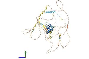 AlphaFold protein structure predicition of Mouse Recombinant Gab3 Protein, UniprotID Q8BSM5