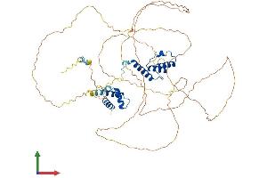 AlphaFold protein structure predicition of Mouse Recombinant Hirip3 Protein, UniprotID Q8BLH7