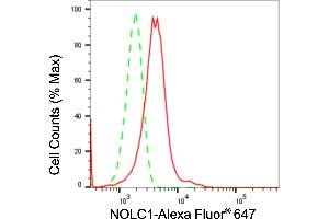 Flow cytometric analysis of NOLC1 expression in HeLa cells using NOLC1 antibody (ABIN7799665), 1:2,000). (Recombinant NOLC1 antibody)