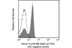 Flow Cytometry (FACS) image for anti-Signal Transducer and Activator of Transcription 3 (Acute-Phase Response Factor) (STAT3) (pTyr705) antibody (Alexa Fluor 488) (ABIN1177201)
