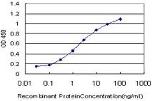 Detection limit for recombinant GST tagged EHD2 is approximately 0. (EHD2 antibody  (AA 365-427))