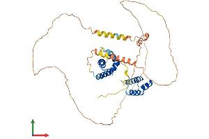 AlphaFold protein structure predicition of Mouse Recombinant Pou4f1 Protein, UniprotID P17208 (POU4F1 Protein (AA 1-421) (His tag))