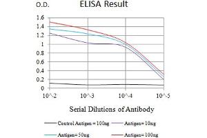 Black line: Control Antigen (100 ng),Purple line: Antigen (10 ng), Blue line: Antigen (50 ng), Red line:Antigen (100 ng) (CD46 antibody  (AA 35-179))