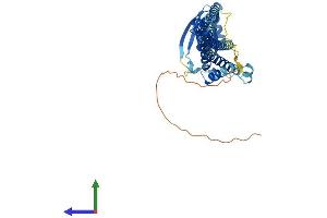 AlphaFold protein structure predicition of Mouse Recombinant Pick1 Protein, UniprotID Q62083 (PICK1 Protein (AA 1-416) (His tag))