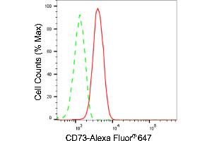 Flow cytometric analysis of CD73 expression in HepG2 cells using CD73 antibody (ABIN7797429), 1:2,000). (Recombinant CD73 antibody)