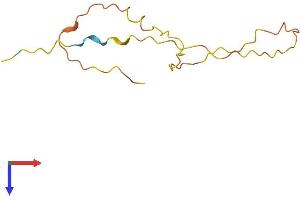 AlphaFold protein structure predicition of Human Recombinant LCE2C Protein, UniprotID Q5TA81 (LCE2C Protein (AA 1-110) (His tag))