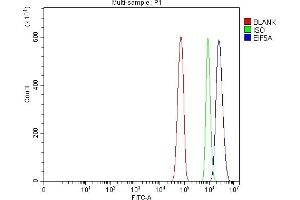 Flow Cytometry analysis of RH35 cells using anti-EIF5A antibody (ABIN7602568). (EIF5A antibody  (AA 86-154))