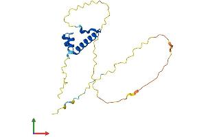 AlphaFold protein structure predicition of Human Recombinant SSX7 Protein, UniprotID Q7RTT5