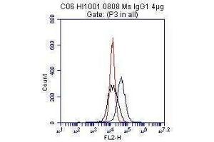 HUVEC cells were incubated with 2μg/ml HM2034 for 1h at 4°C (CD51/CD61 antibody  (FITC))