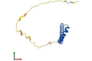 AlphaFold protein structure predicition of Mouse Recombinant Cdk2ap1 Protein, UniprotID O35207 (CDK2AP1 Protein (AA 1-114) (His tag))