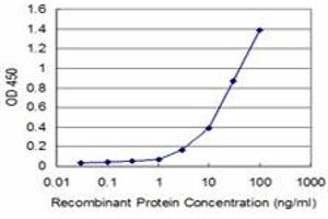Detection limit for recombinant GST tagged AATK is approximately 3ng/ml as a capture antibody. (AATK antibody  (AA 161-260))