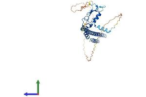 AlphaFold protein structure predicition of Mouse Recombinant Trim44 Protein, UniprotID Q9QXA7