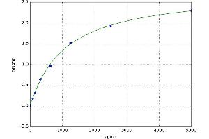 A typical standard curve (Ret Proto-Oncogene ELISA Kit)