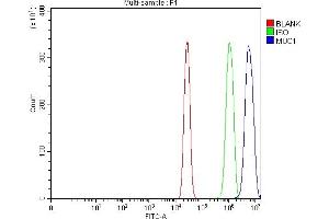 Flow Cytometry analysis of A431 cells using anti-MUC1 antibody (ABIN7599704). (MUC1 antibody  (AA 1098-1255))