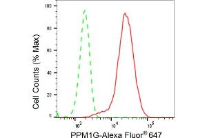Flow cytometric analysis of PPM1G expression in HepG2 cells using PPM1G antibody (ABIN7800034), 1:2,000). (Recombinant PPM1G antibody)