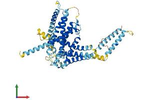 AlphaFold protein structure predicition of Human Recombinant LMBR1L Protein, UniprotID Q6UX01