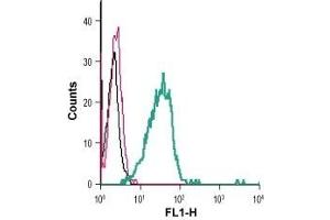 Cell surface detection of TREM2 in live intact mouse BV-2 microglia cells: (black line) Cells. (TREM2 antibody  (Extracellular) (FITC))