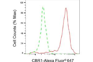 Flow cytometric analysis of CBR1 expression in HepG2 cells using CBR1 antibody (ABIN7797873), 1:2,000). (CBR1 antibody)