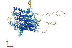 AlphaFold protein structure predicition of Mouse Recombinant Slc23a1 Protein, UniprotID Q9Z2J0 (SLC23A1 Protein (AA 1-605) (His tag))