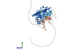 AlphaFold protein structure predicition of Mouse Recombinant Thra Protein, UniprotID P63058 (THRA Protein (AA 1-492) (His tag))