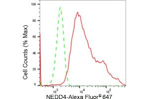 Flow cytometric analysis of NEDD4 expression in HepG2 cells using NEDD4 antibody (ABIN7799574), 1:2,000).