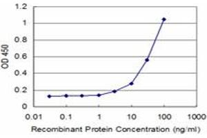Detection limit for recombinant GST tagged HCLS1 is approximately 3ng/ml as a capture antibody. (HCLS1 antibody  (AA 266-355))