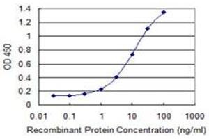 Detection limit for recombinant GST tagged PAGE4 is 0. (PAGE4 antibody  (AA 1-102))
