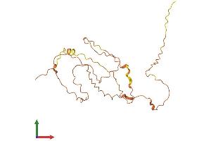 AlphaFold protein structure predicition of Human Recombinant ESRG Protein, UniprotID Q1W209 (ESRG Protein (AA 1-222) (His tag))