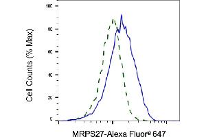 Validation of MRPS27 knockdown using flow cytometry. (MRPS27 antibody)
